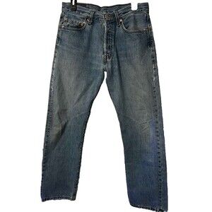Levi's 501 Men's Button Fly Straight Jeans Size 32 x 32 Light Wash Cotton